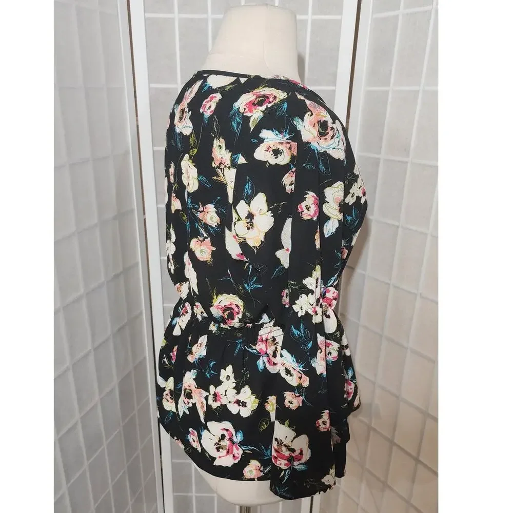 Fashion to Figure FTF Women’s V-Neck Long Sleeves Blouse Top Shirt Size: 0X (12) - Picture 3 of 7